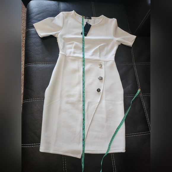 NWT SHEILAY Bodycon White Dress Size Medium - Picture 2 of 4